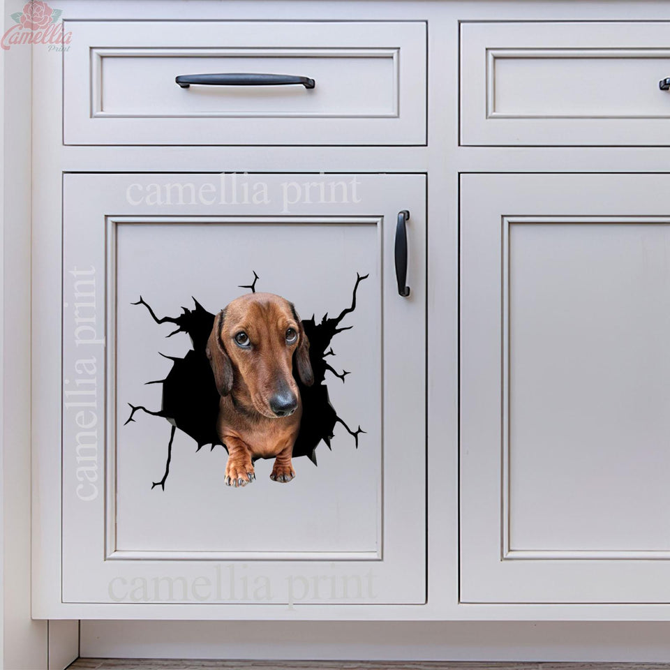 Dachshund Crack Sticker Ideas Funny Custom Decals For Trucks Dog Lover Gifts