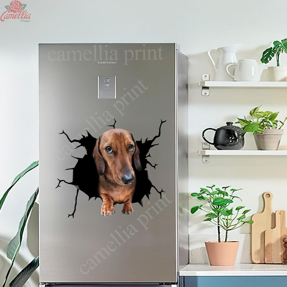 Dachshund Crack Sticker Ideas Funny Custom Decals For Trucks Dog Lover Gifts