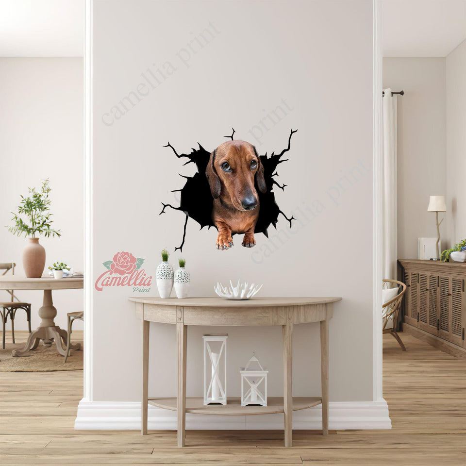 Dachshund Crack Sticker Ideas Funny Custom Decals For Trucks Dog Lover Gifts