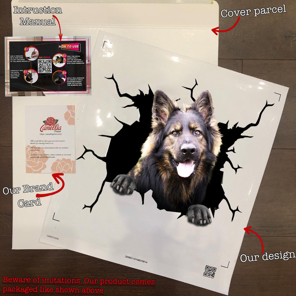 German Shepherd Crack Stickers For Cars Your Cute Computer Stickers Christmas Gifts For Grandma