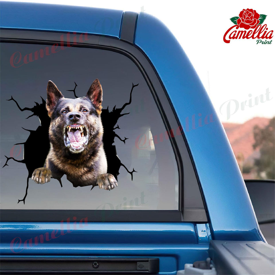 Angry German Shepherd Stickers Crack Sticker Kawaii Corny Jokes Custom Wall Decal Birthday Gift Ideas