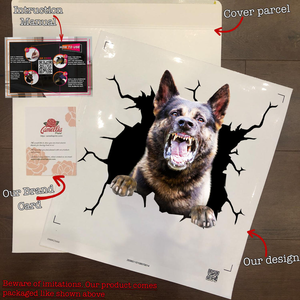 Angry German Shepherd Stickers Crack Sticker Kawaii Corny Jokes Custom Wall Decal Birthday Gift Ideas