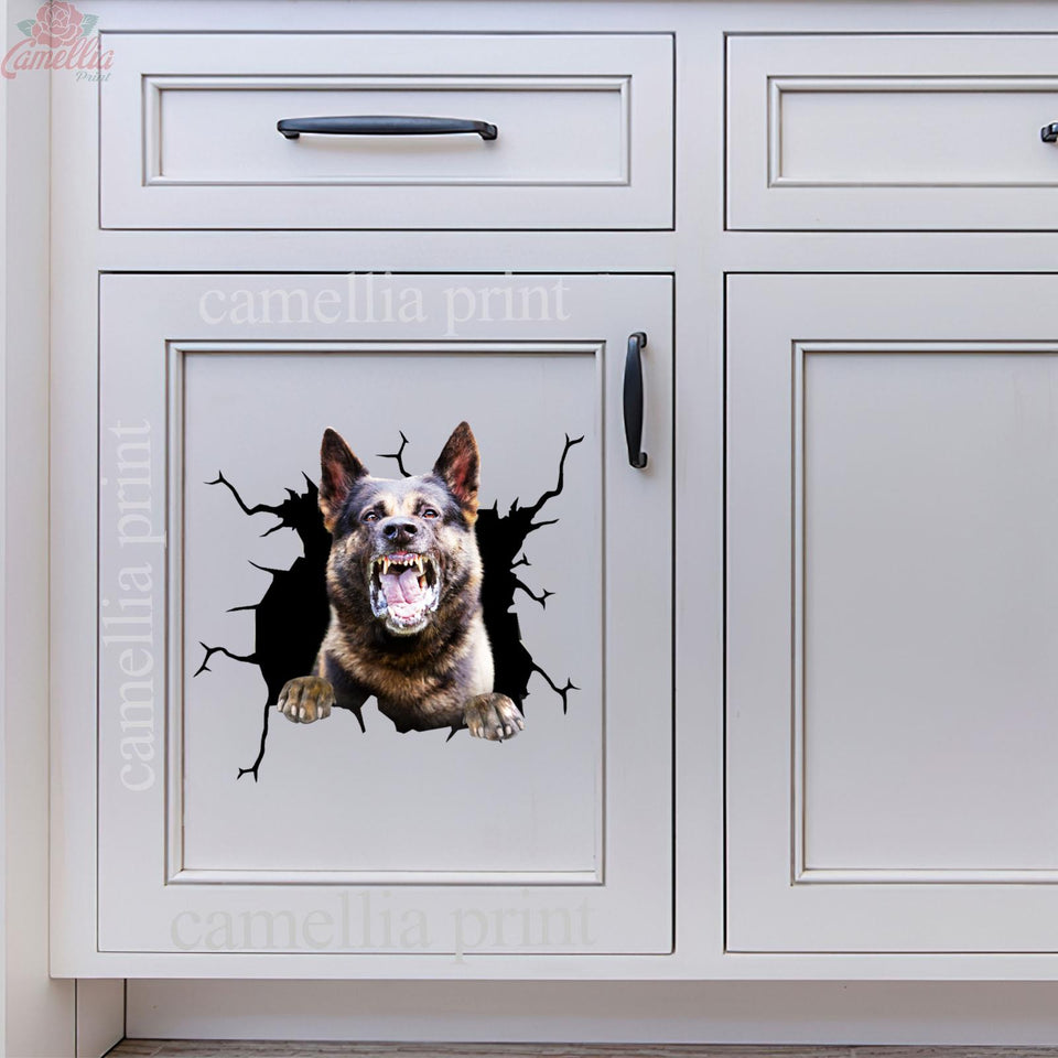 Angry German Shepherd Stickers Crack Sticker Kawaii Corny Jokes Custom Wall Decal Birthday Gift Ideas