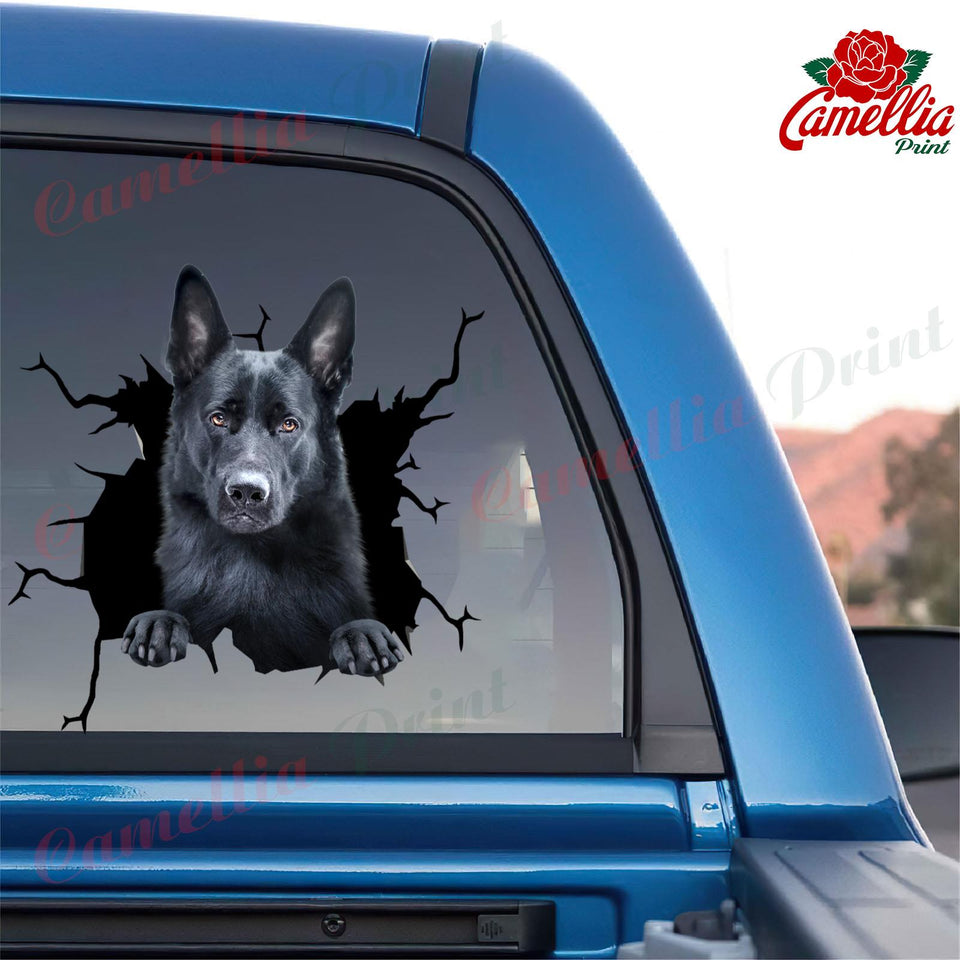 Black German Shepherd Decal Crack Stickers For Scrapbooking Hot Custom Wall Stickers Birthday Delivery