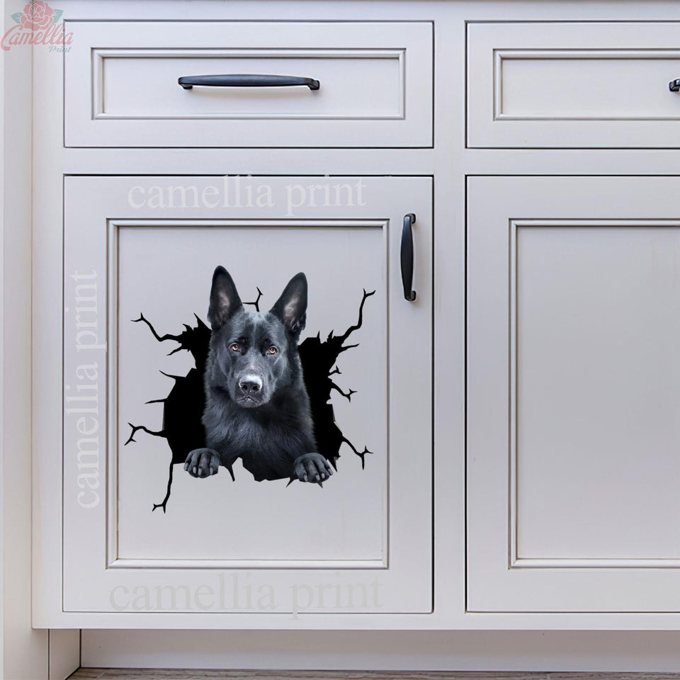 Black German Shepherd Decal Crack Stickers For Scrapbooking Hot Custom Wall Stickers Birthday Delivery