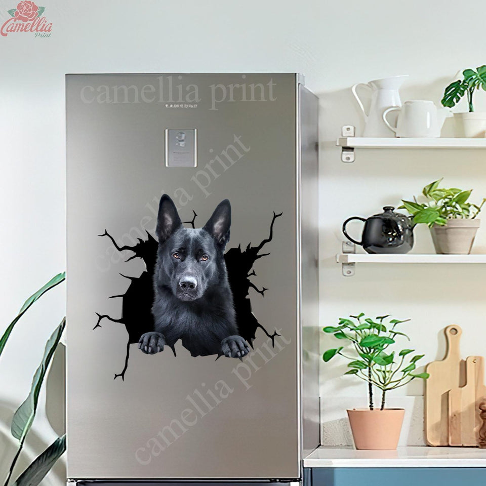 Black German Shepherd Decal Crack Stickers For Scrapbooking Hot Custom Wall Stickers Birthday Delivery