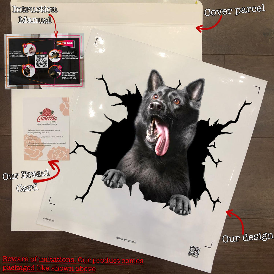 German Shepherd Crack Stickers Custom The Cutest Decal Christmas Gifts For Sister