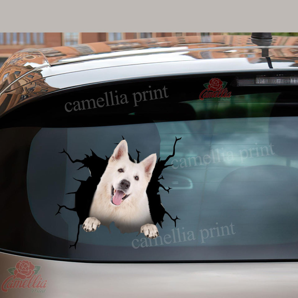 German Shepherd Crack Bumper Sticker Pretty Water Bottle Labels Dads Fathers Day Gifts