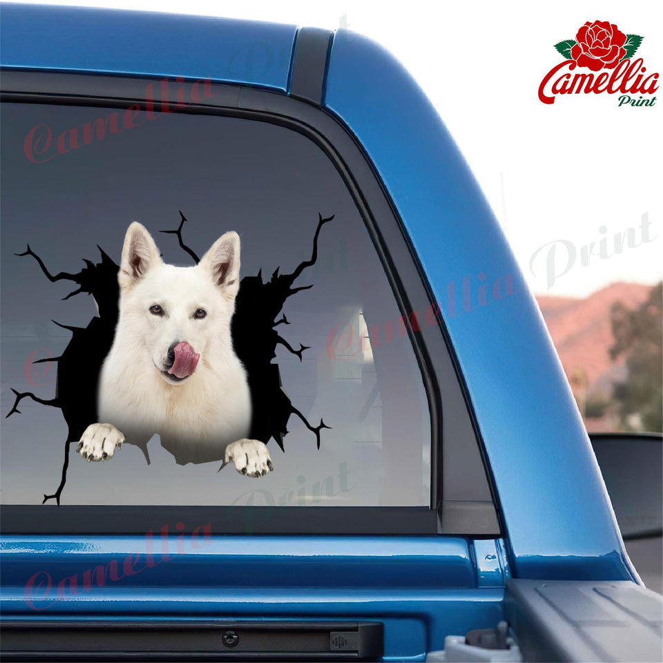 German Shepherd Crack Sticker Box The Cutest Waterproof Labels For Bottles Best Friend Christmas Gifts