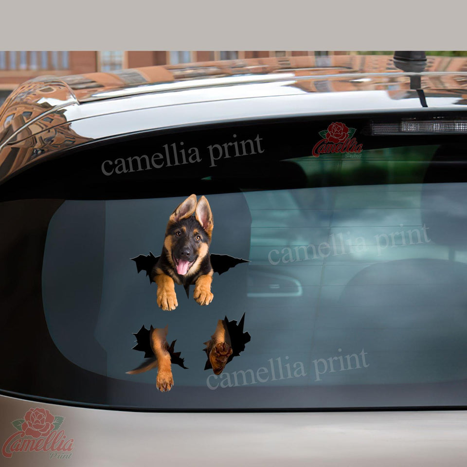 German Shepherd Crack Decal Car Funny Gifs Vinyl Stickers For Cars Christmas Gift Ideas 2020