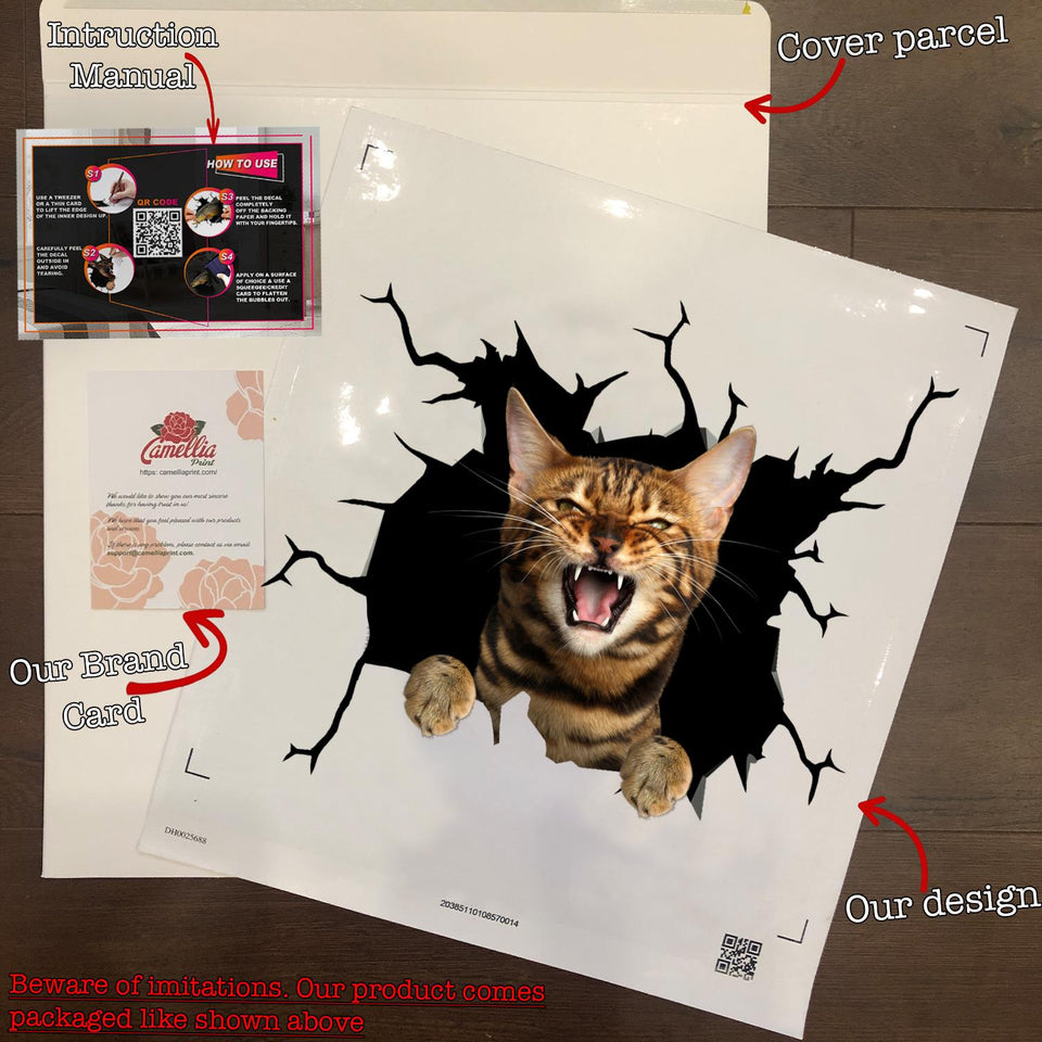 Bengal Cat Crack Head Decal You Cute Custom Vinyl Stickers Unique Christmas Gifts