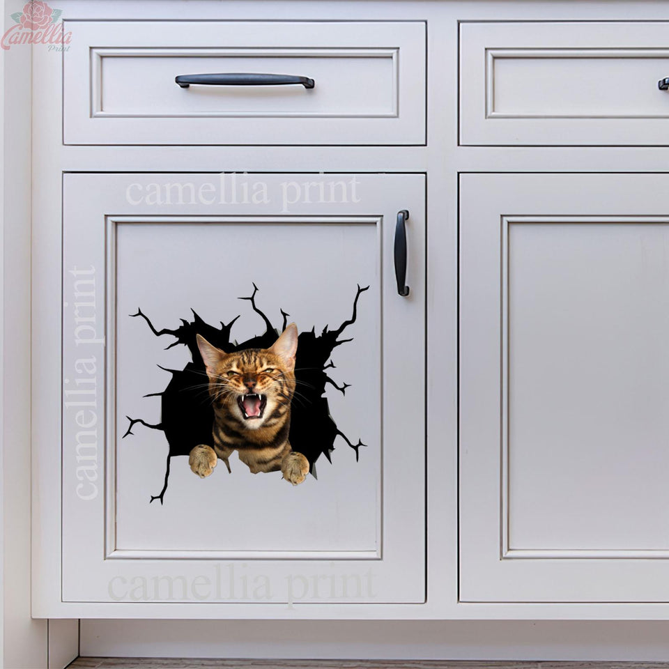 Bengal Cat Crack Head Decal You Cute Custom Vinyl Stickers Unique Christmas Gifts