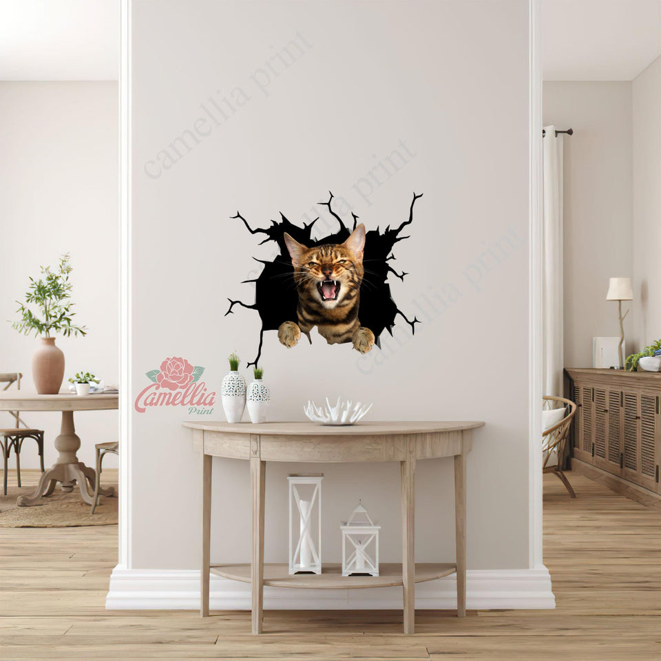 Bengal Cat Crack Head Decal You Cute Custom Vinyl Stickers Unique Christmas Gifts