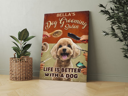 Dog Grooming Customized Poster Personalized Canvas - custom Dog Lovers Poster view #3