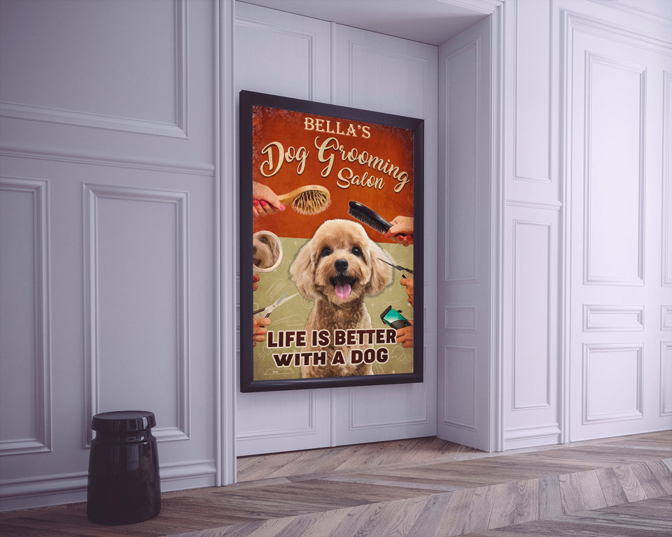 Dog Grooming Customized Poster Personalized Canvas - custom Dog Lovers Poster view #3