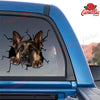 German Shepherd Crack Sticker Cute Funny Gifs Custom Sticker Sheets Christmas Gifts For Girlfriend