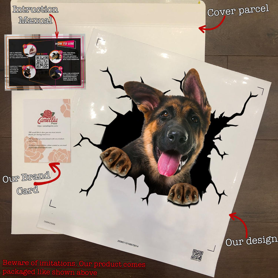 German Shepherd Crack Decal Window Wiper Nice Decal Stickers Best Friend Gift Ideas