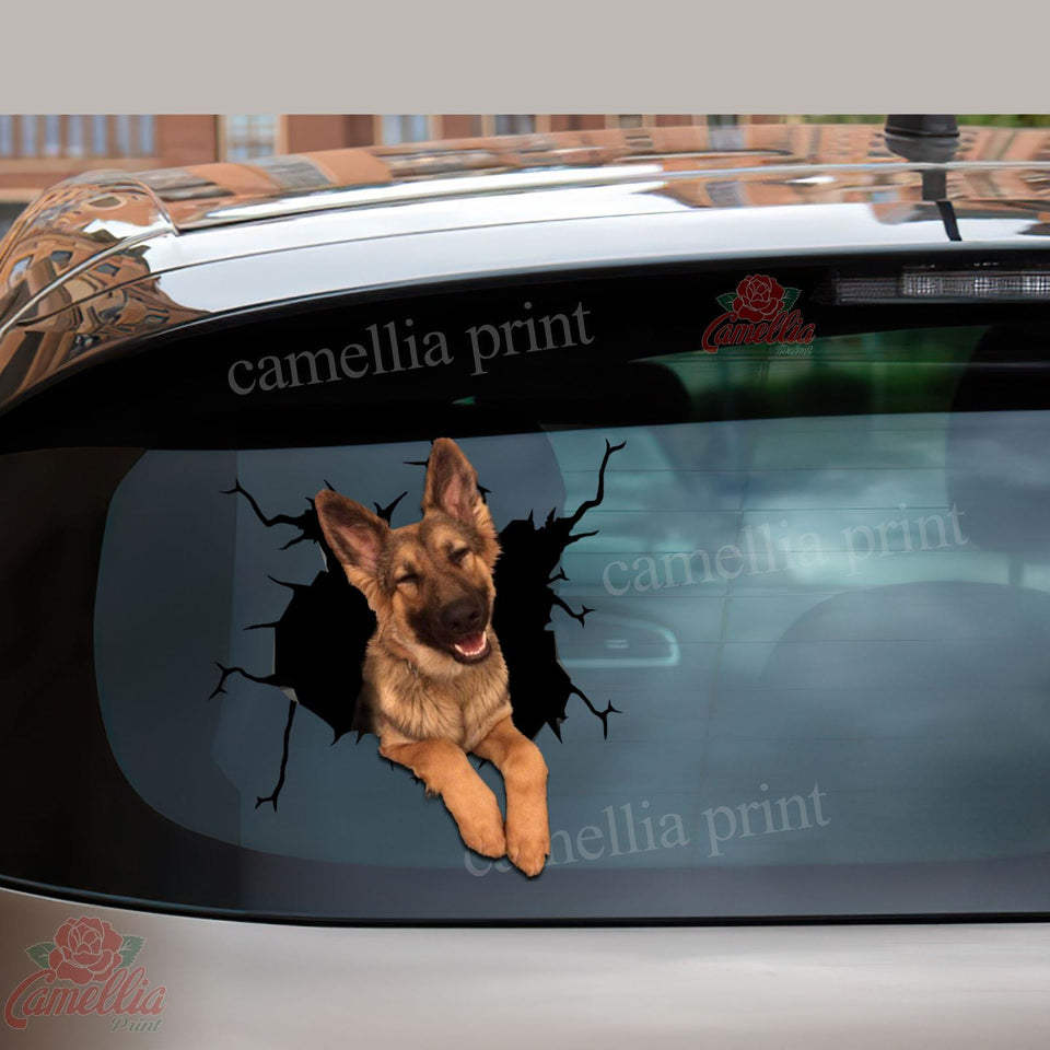 German Shepherd Crack Dad Decal Funny Jokes Kiss Cut Stickers Housewarming - durable UV resistant bumper and tumbler decal detail