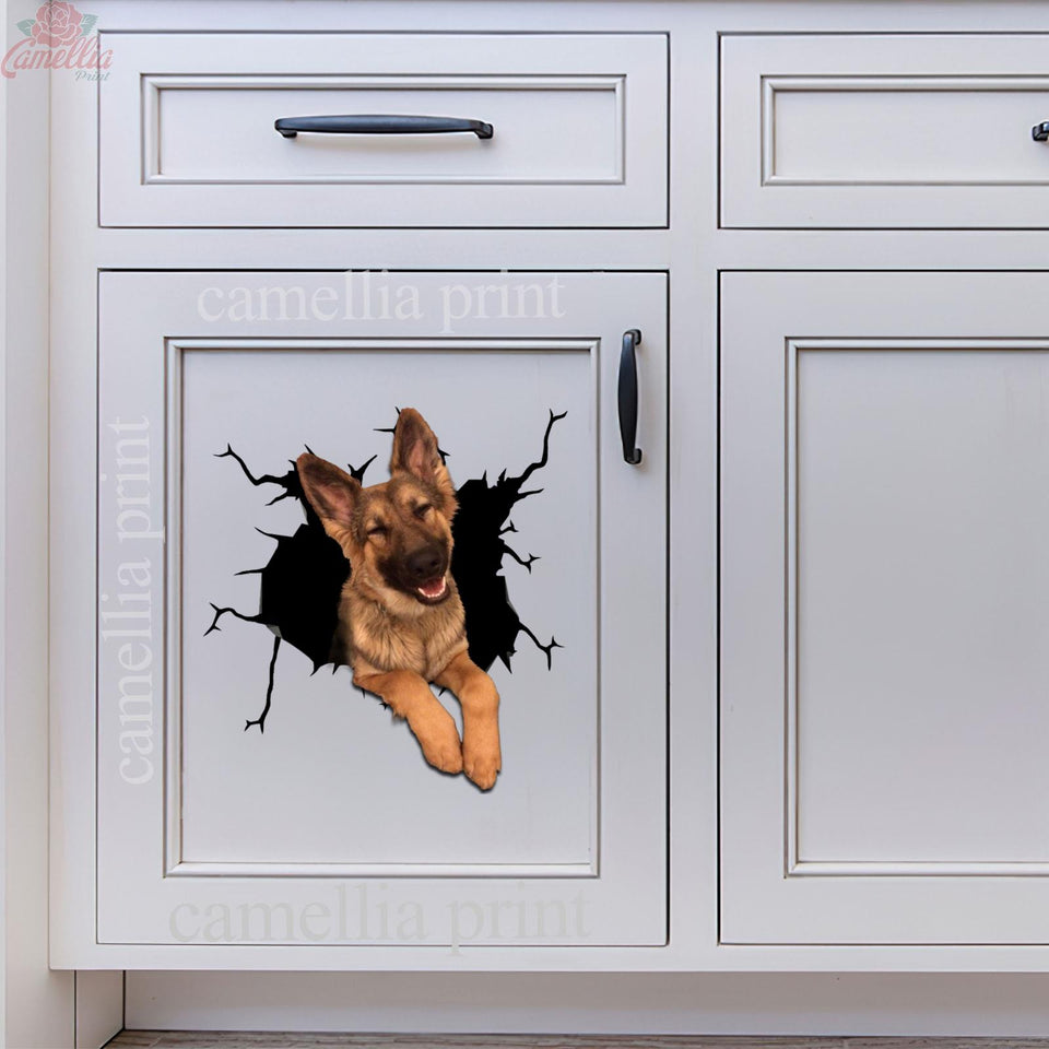 German Shepherd Crack Dad Decal Funny Jokes Kiss Cut Stickers Housewarming - high quality vinyl sticker view #5