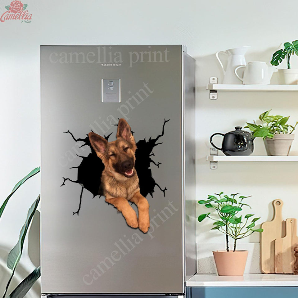 German Shepherd Crack Dad Decal Funny Jokes Kiss Cut Stickers Housewarming - Dog Lovers Sticker view #6