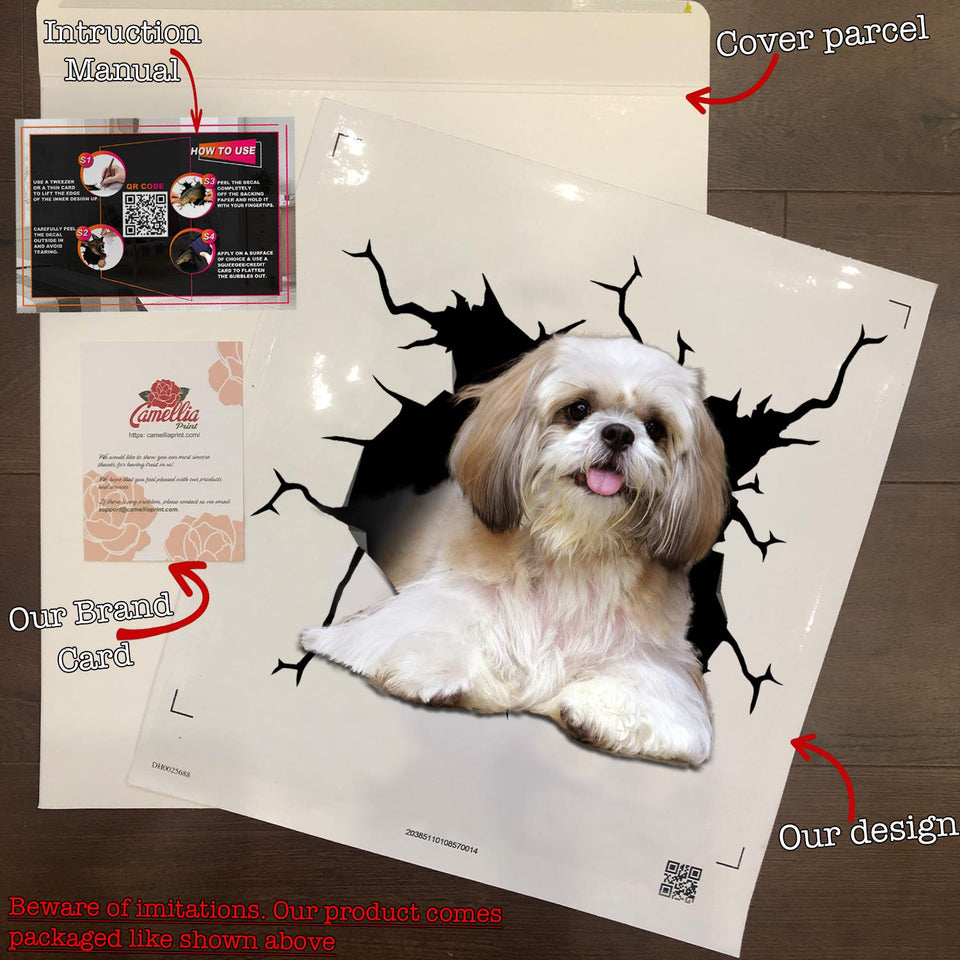 Shih Tzu Crack Sticker Emoji Funny Birthday Memes Vinyl Sticker Maker Christmas