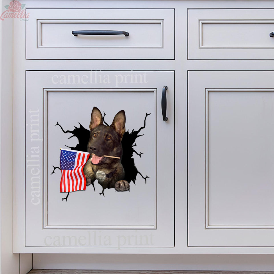 German Shepherd Crack Bumper Sticker Nice Car Sticker Unique Birthday Gifts For Him - high quality vinyl sticker view #5