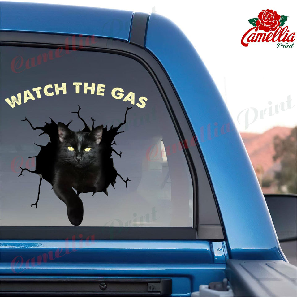 Funny Black Cats Watch the Gas Decal Ideas Funny Custom Window