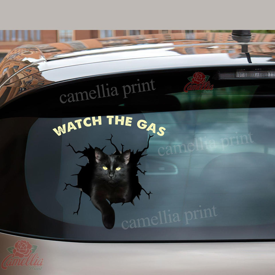 Funny Black Cats Watch the Gas Decal Ideas Funny Custom Window