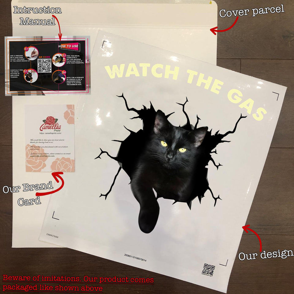 Funny Black Cats Watch the Gas Decal Ideas Funny Custom Window