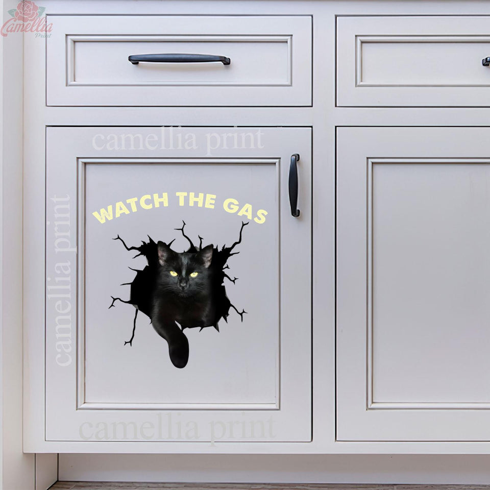 Funny Black Cats Watch the Gas Decal Ideas Funny Custom Window