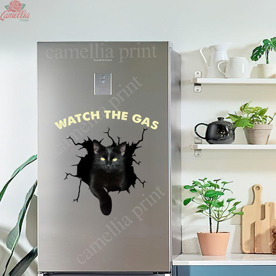 Funny Black Cats Watch the Gas Decal Ideas Funny Custom Window