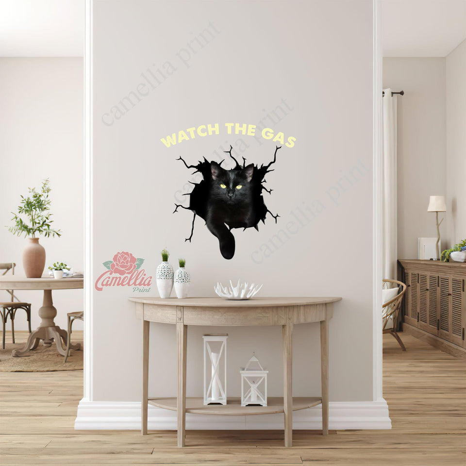 Funny Black Cats Watch the Gas Decal Ideas Funny Custom Window
