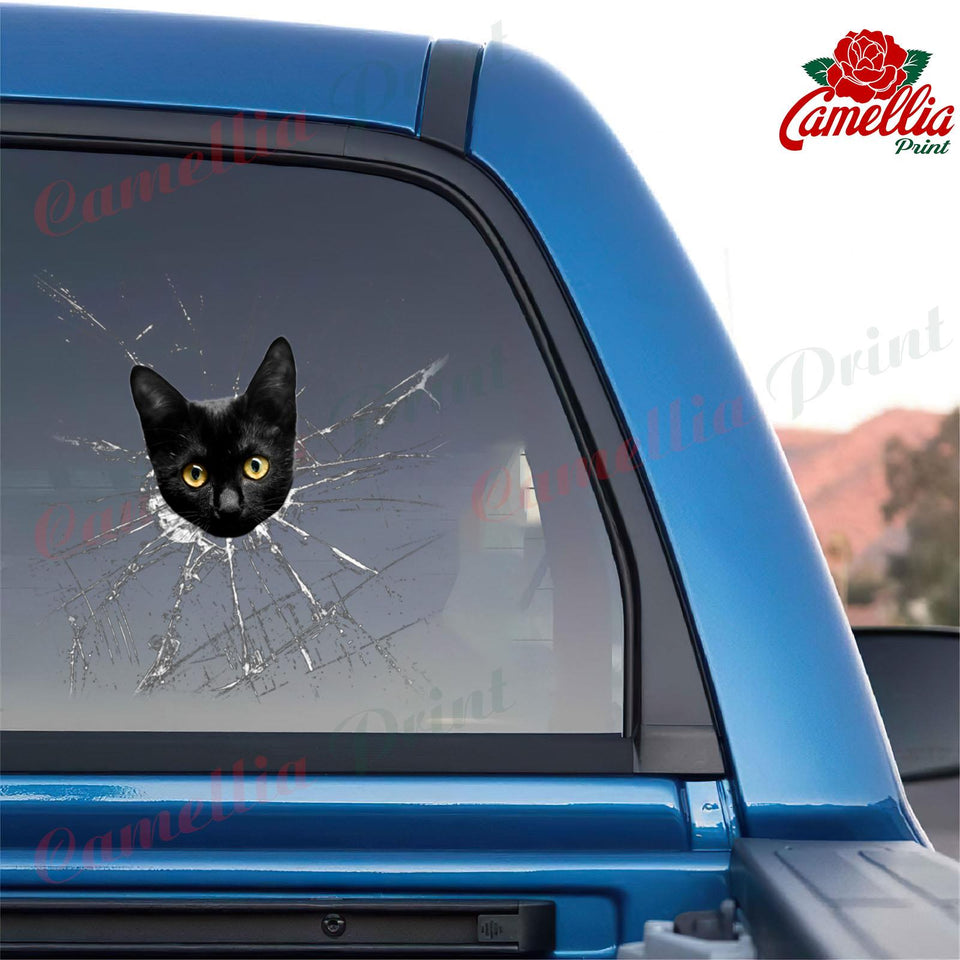 Funny Black Cats Crack Stickers for Scrapbooking Happy Vinyl