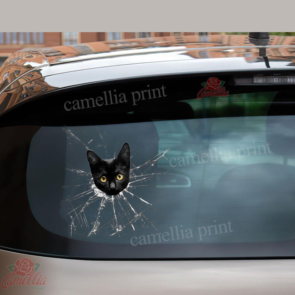 Funny Black Cats Crack Stickers for Scrapbooking Happy Vinyl