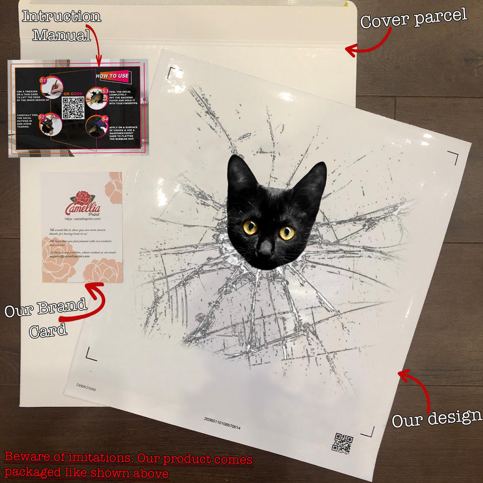 Funny Black Cats Crack Stickers for Scrapbooking Happy Vinyl