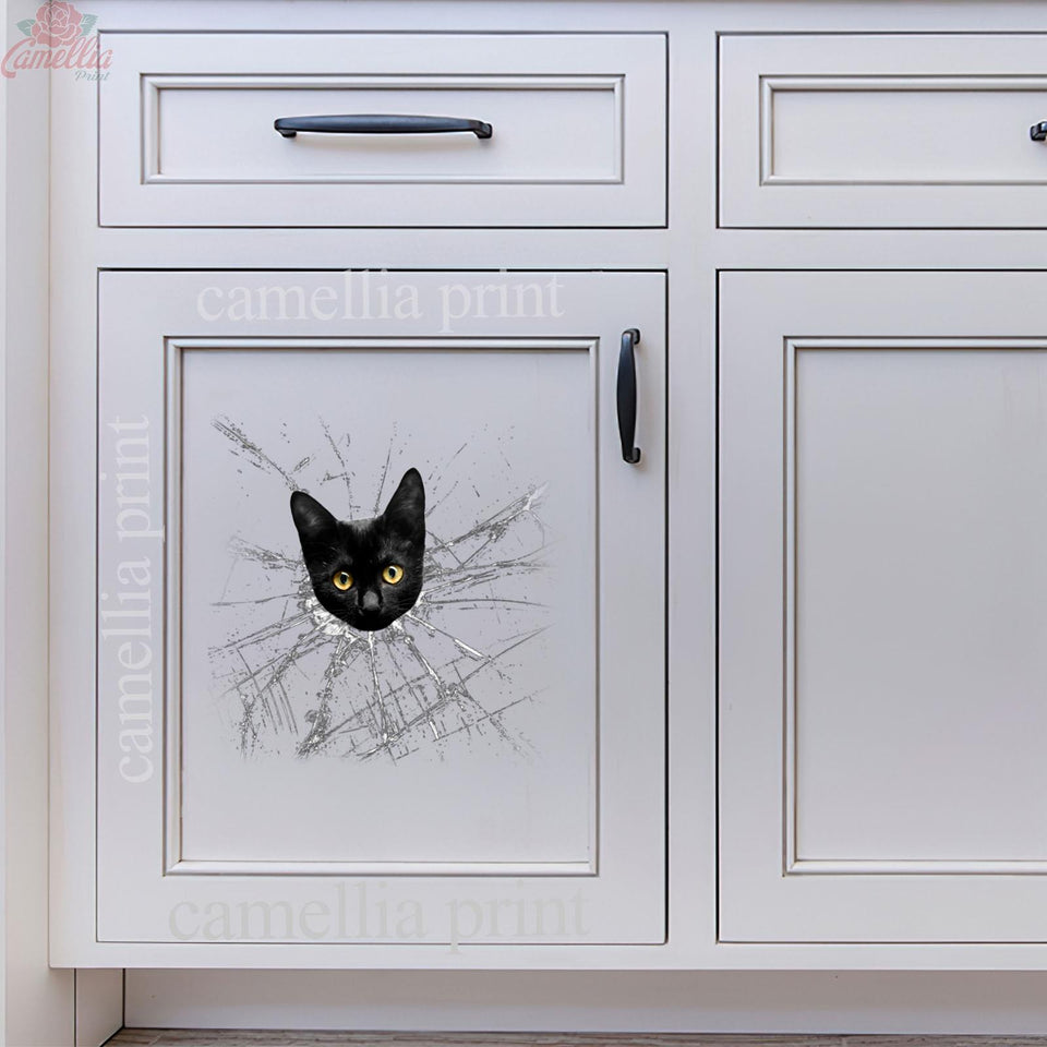 Funny Black Cats Crack Stickers for Scrapbooking Happy Vinyl