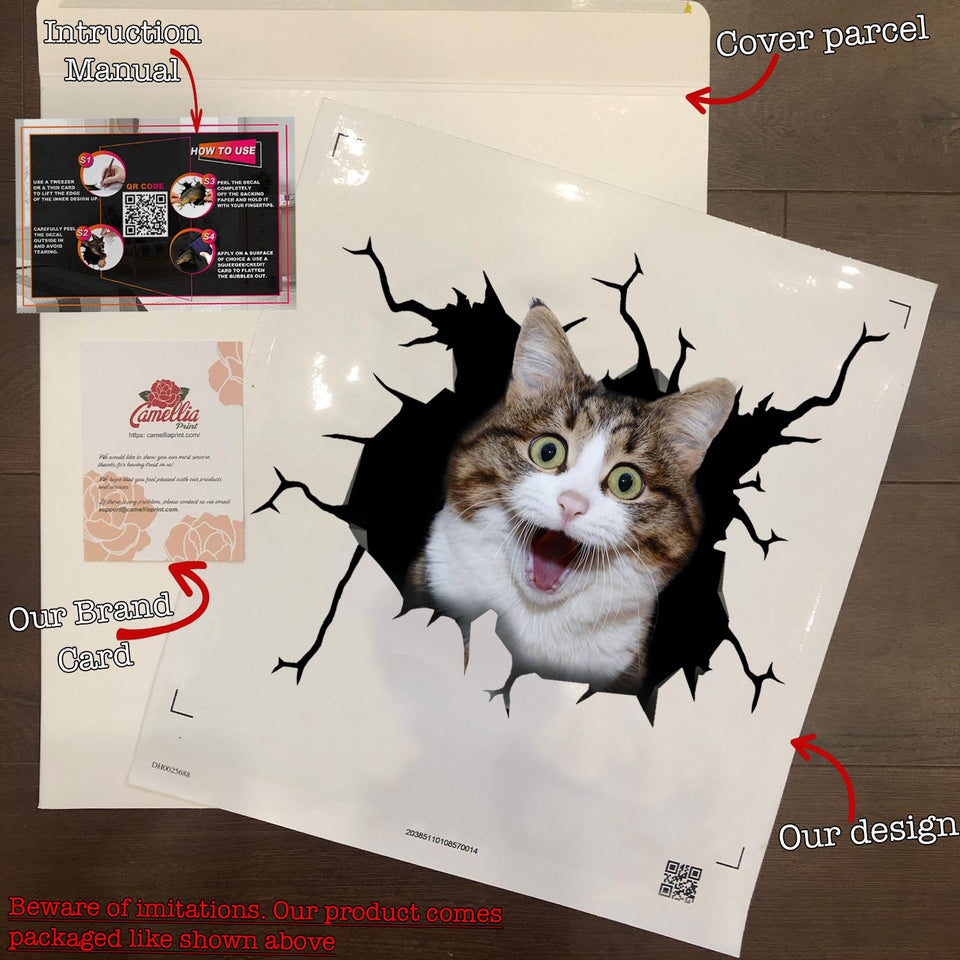 Funny Cats Crack Bone Sticker Funny Car Decals Gifts