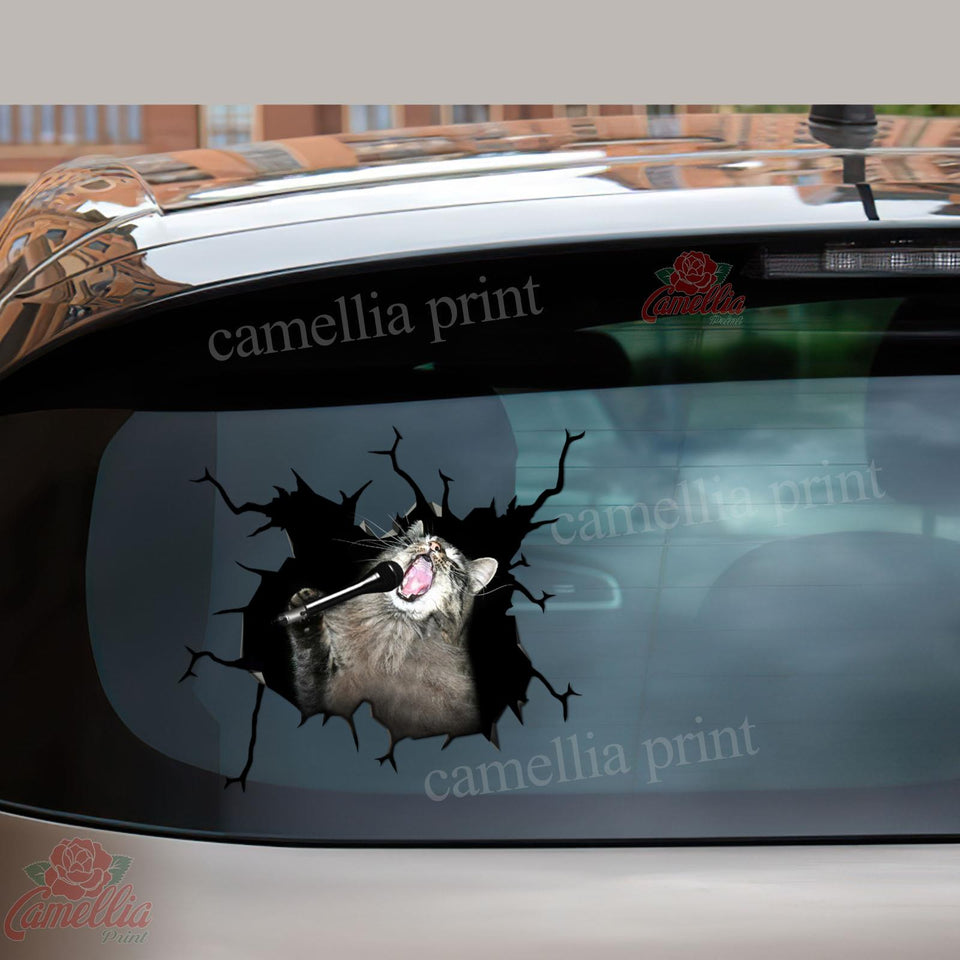 Funny Cats Crack Bone Sticker Cute Circle Stickers Boyfriend