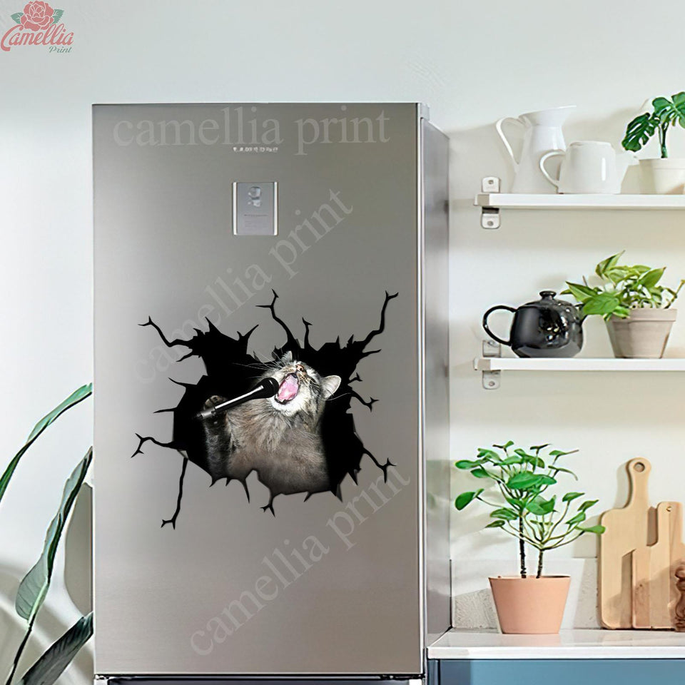 Funny Cats Crack Bone Sticker Cute Circle Stickers Boyfriend