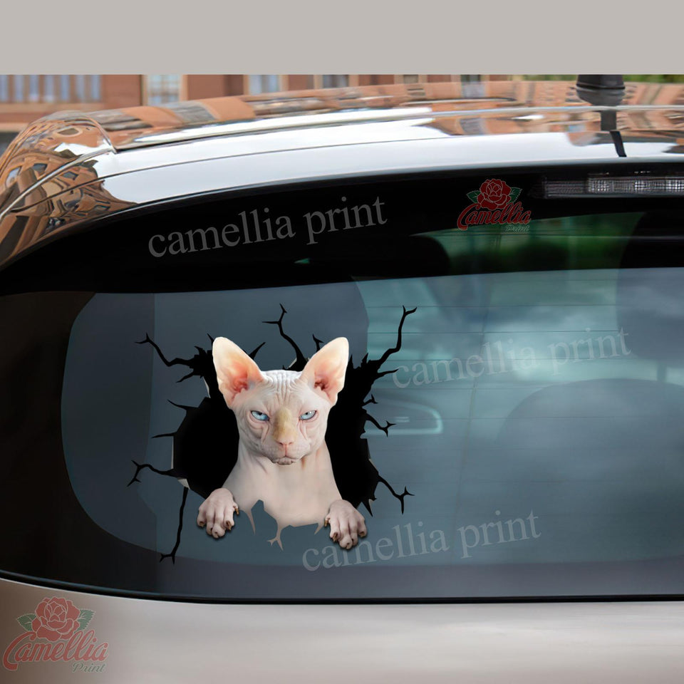 Sphynx Cat Sticker Chart Funny Faces Circle Stickers Presents