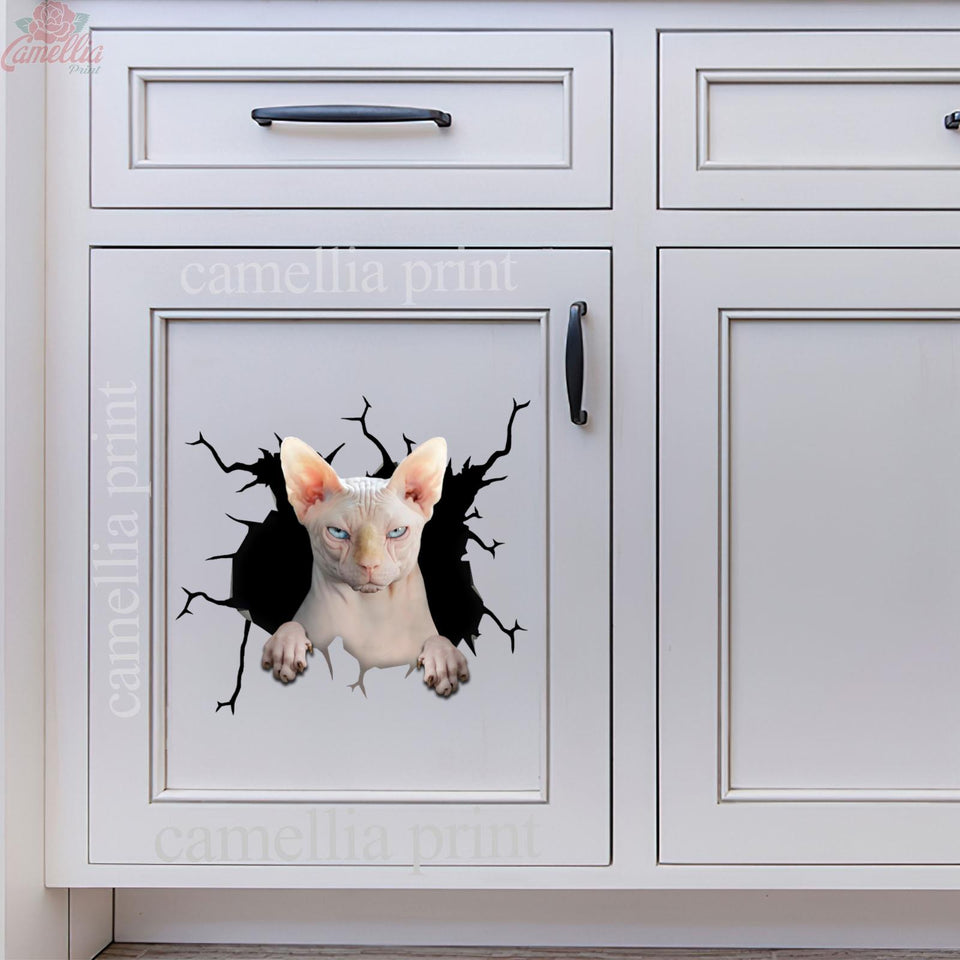 Sphynx Cat Sticker Chart Funny Faces Circle Stickers Presents