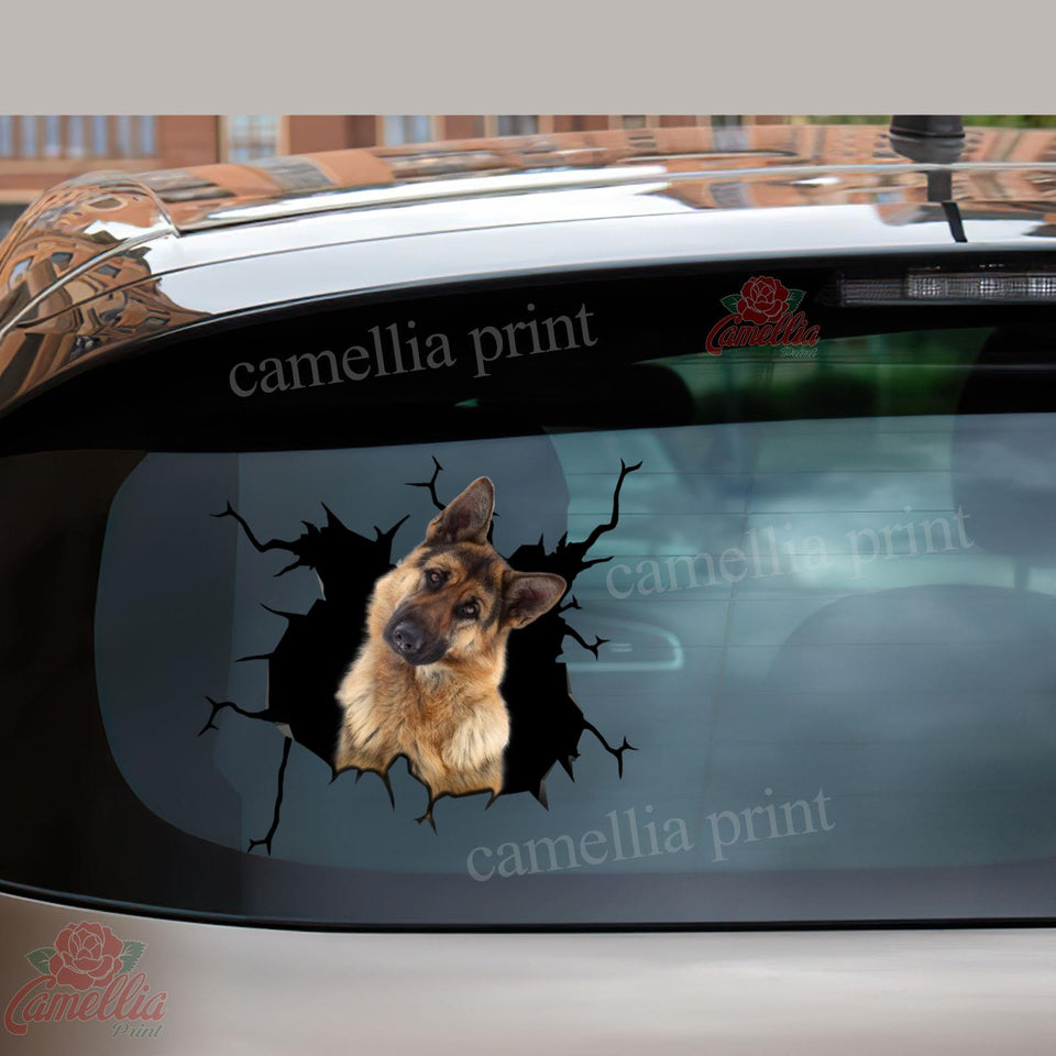 Funny German Shepherd Sticker Crack Door Decal Funny Jokes