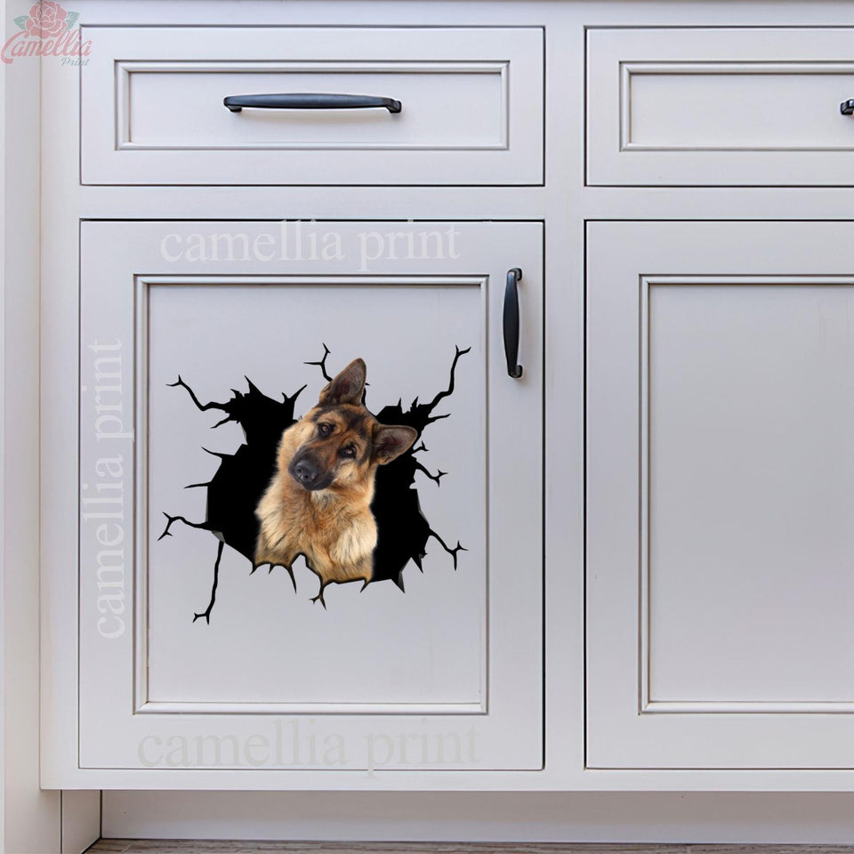 Funny German Shepherd Sticker Crack Door Decal Funny Jokes