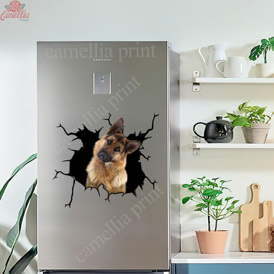 Funny German Shepherd Sticker Crack Door Decal Funny Jokes
