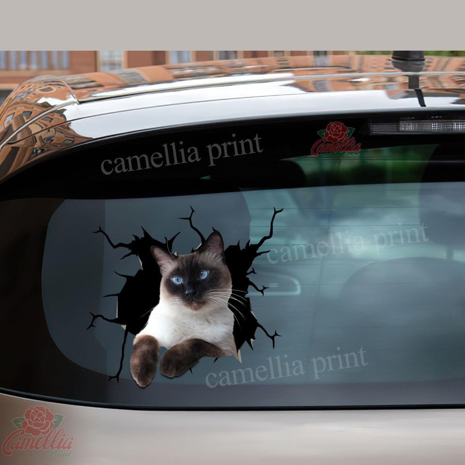Siamese Cat Crack Sticker Decals Humor Decal Stickers Valentines