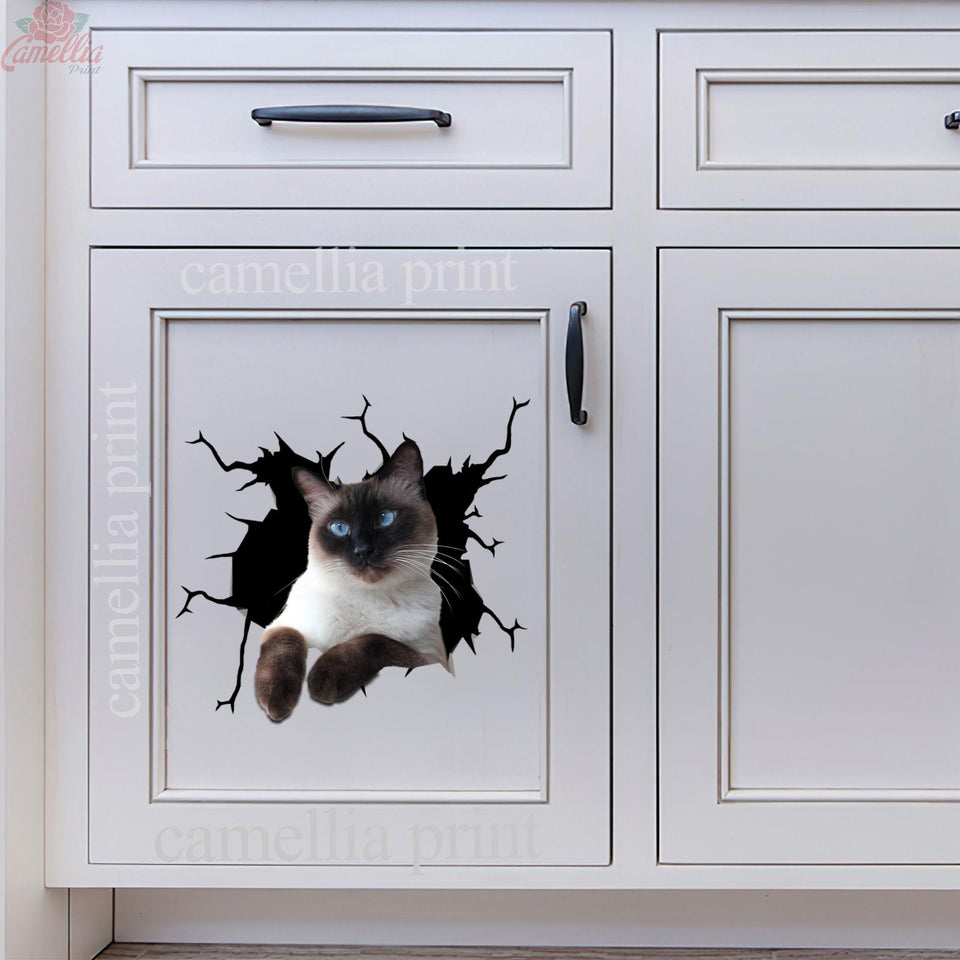 Siamese Cat Crack Sticker Decals Humor Decal Stickers Valentines