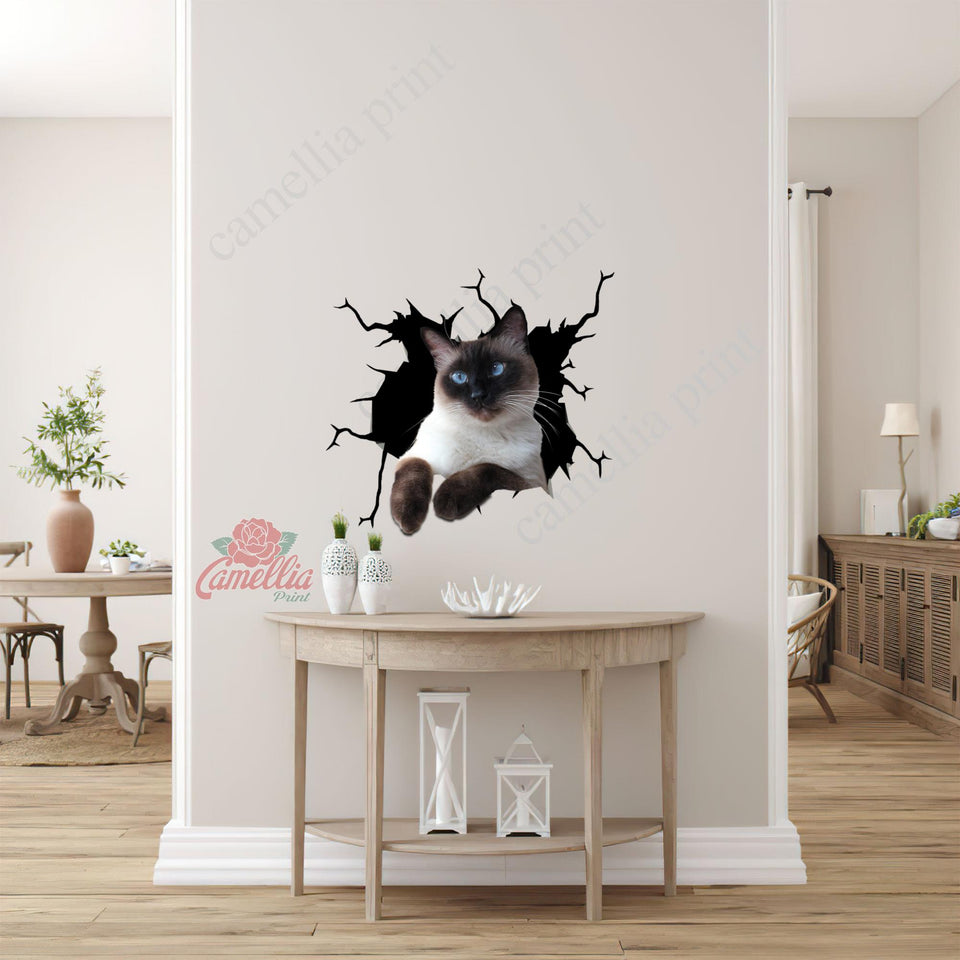 Siamese Cat Crack Sticker Decals Humor Decal Stickers Valentines