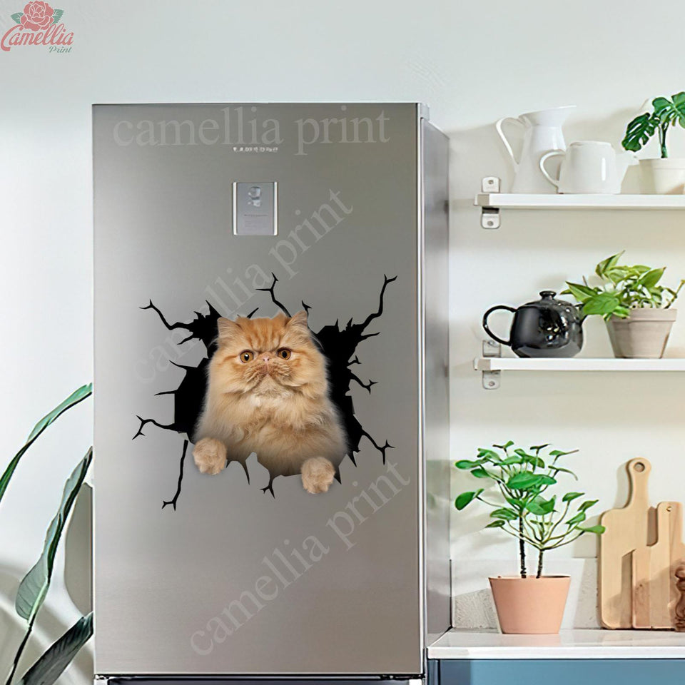 Persian Cat Crack Sticker Emoji Be Cute Custom Window Decals