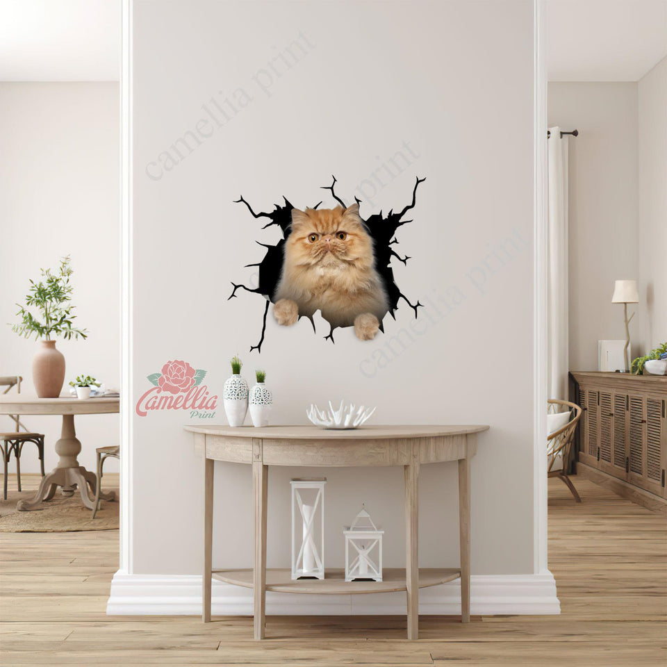 Persian Cat Crack Sticker Emoji Be Cute Custom Window Decals
