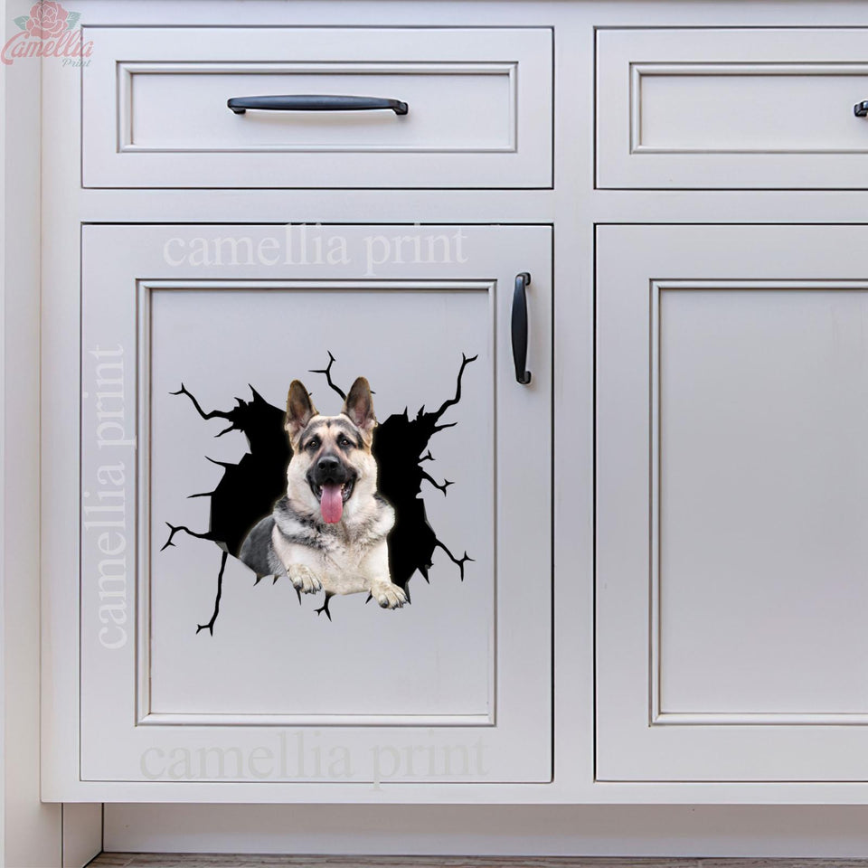 Sable German Shepherd Crack Decor Decal Funny Clear Sticker - high quality vinyl sticker view #5
